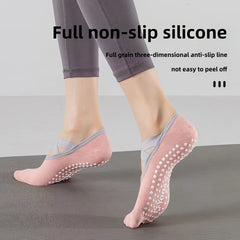 Women's Non Slip Cross Strap Yoga Socks with Grips