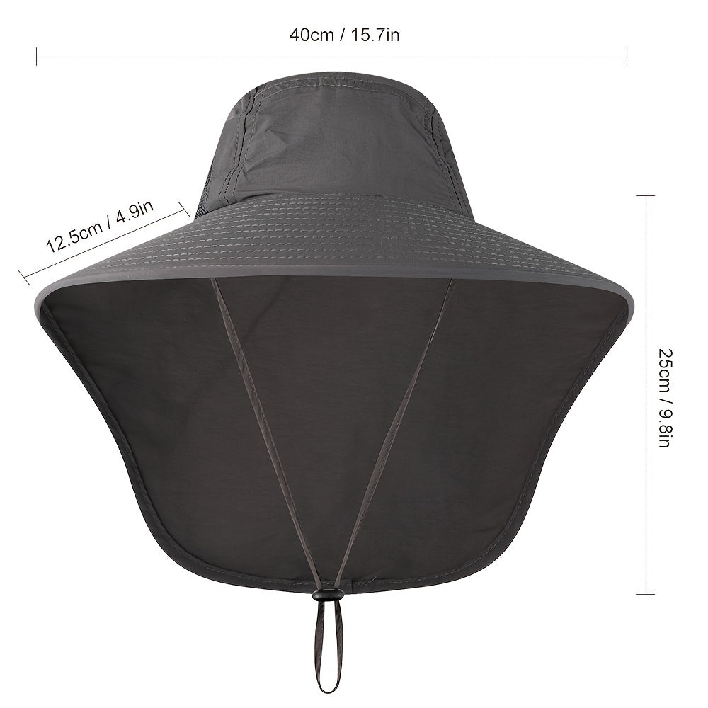 Quick-Drying Sun Hat with Neck Flap for Outdoors