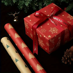 7pcs Christmas Wrapping Paper Flower Gift Bouquet Packaging