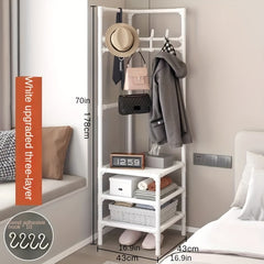 Durable Triangle Coat & Shoe Rack, 14 Hooks, 2/3 Layers Storage Space
