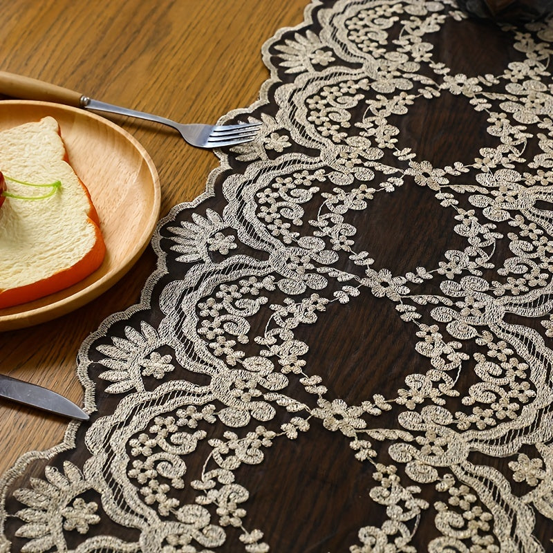 Lace Table Runner Embroidered Macrame Dresser Scarf for Weddings