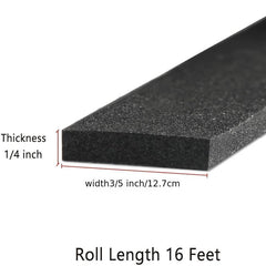 16FT Door Weather Stripping 3.5 Inch W X 1/4 Inch T - Soundproof Seal Strip