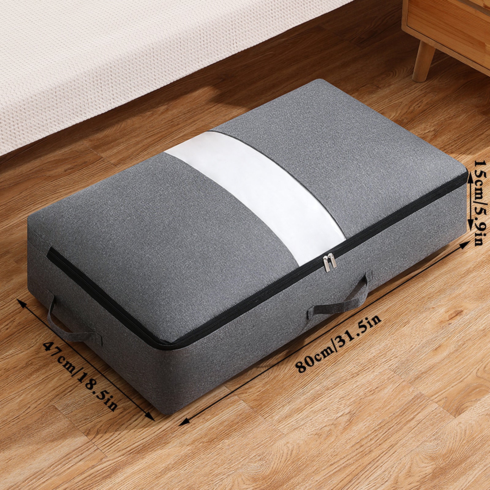 Bed Bottom Storage Bag Clothes Quilt Storage Bag With Transparent Window