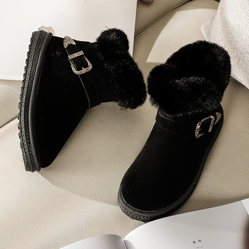 Women's Winter Snow Boots Cozy Ankle High Slip On Insulated Shoes