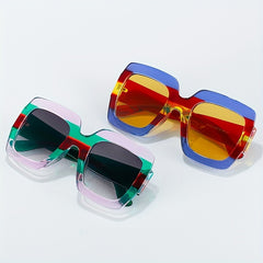 Large Block Sunglasses Funny Gradient Glasses UV400
