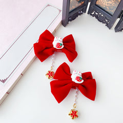 2pcs Bow Knot Hairpin Crown Decor Hair Clip Girls Accessories
