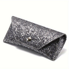 Glitter Glasses Bag Crocodile Embossed Glasses Case PU Leather Sunglasses Holder