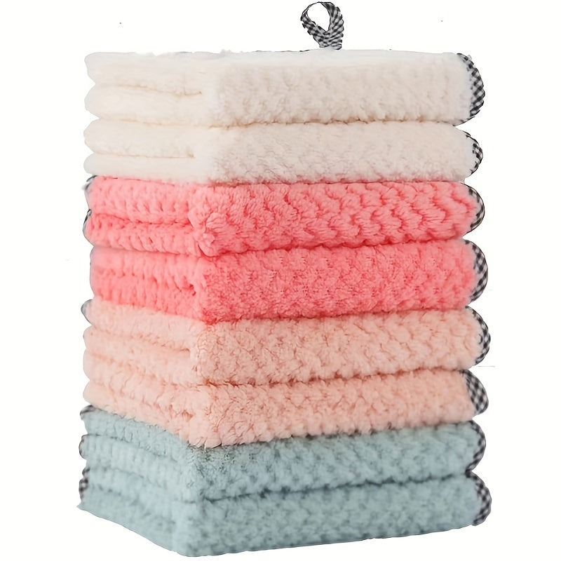 8pcs Microfiber Dish Cloth Kitchen Towels Soft Cleaning Rag Reusable Absorbent