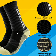 Men's Mid Crew Sport Socks Non Slip Shock Absorption Athletic Socks