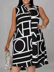 Geometric Print Tank Dress