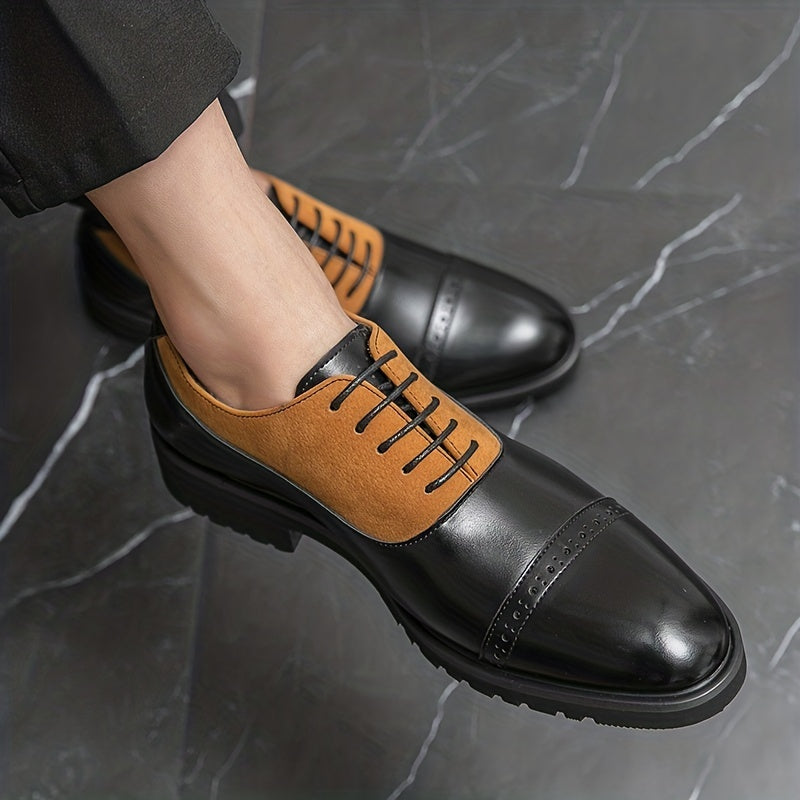 Men's Block Derby Shoes Non Slip Dress Shoes For Wedding Business