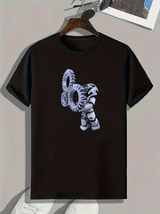 Robot Print Men's Sports T-shirt Graphic Tee