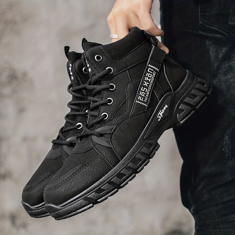 Men's Rugged Service Boots Casual Lace up Walking Shoes
