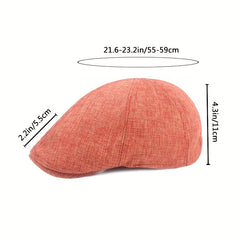 Breathable Linen Flat Cap Irish Newsboy Hat Cabbie Cap
