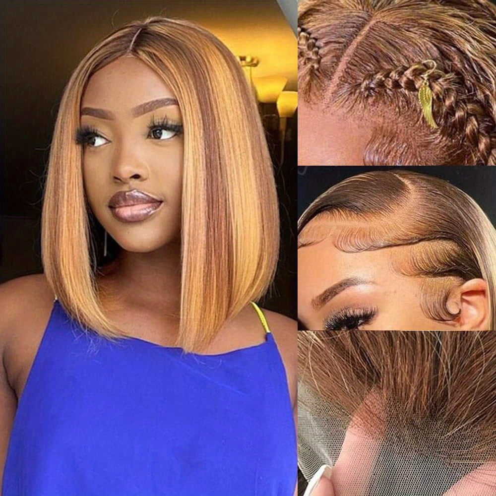 613 Blonde Bob Human Hair Wig 150 Density 13x4 Lace Front Pre Plucked Baby Hair