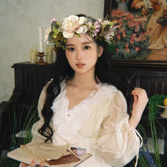 Forest Bridal Headpiece Floral Wreath for Beach Vacation Style Hair Accessory