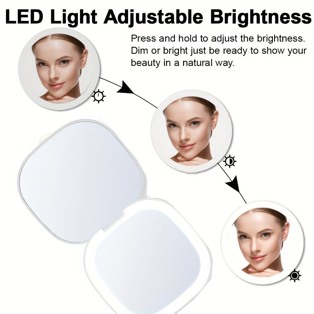 LED Vanity Mirror 1X 5X Magnification Compact Lighted Mirror