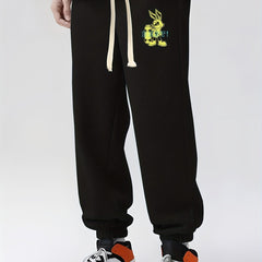 Rabbit Print Drawstring Sweatpants Casual Joggers for Men