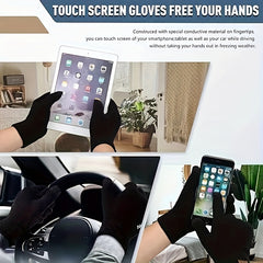 3 Pc Winter Warm Velvet Thickened Set Hat Scarf Gloves Solid Touch Screen