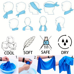 5pcs Ice Towel & Silicone Foldable Water Cup Set