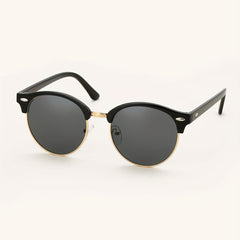 Men's Half Frame Sunglasses Metal Rice Nail