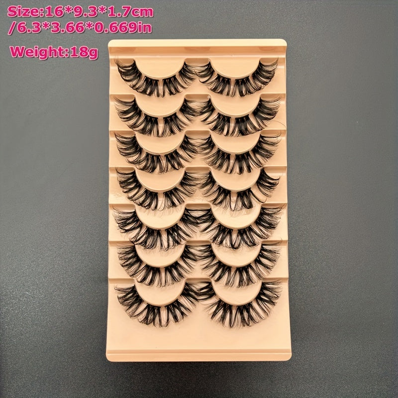 Natural Cluster Lashes Extensions Wispy False Eyelashes 3D DIY 7 Pairs