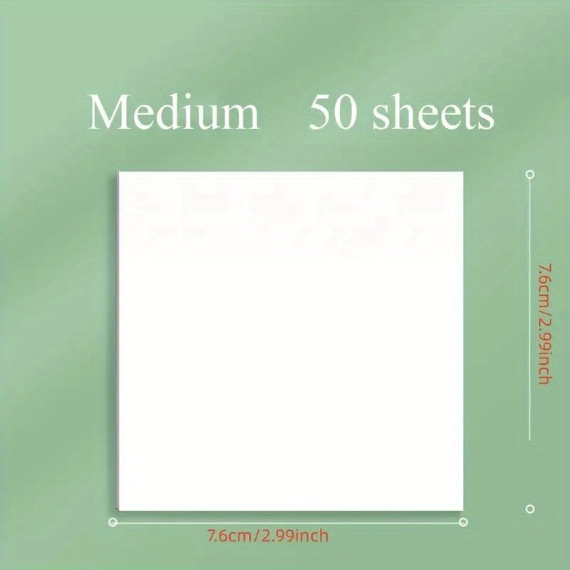 50pc Transparent Sticky Notes - Waterproof Translucent Stickers