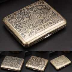 Retro Portable Stainless Steel Double-sided Flip Cover Cigarette Box