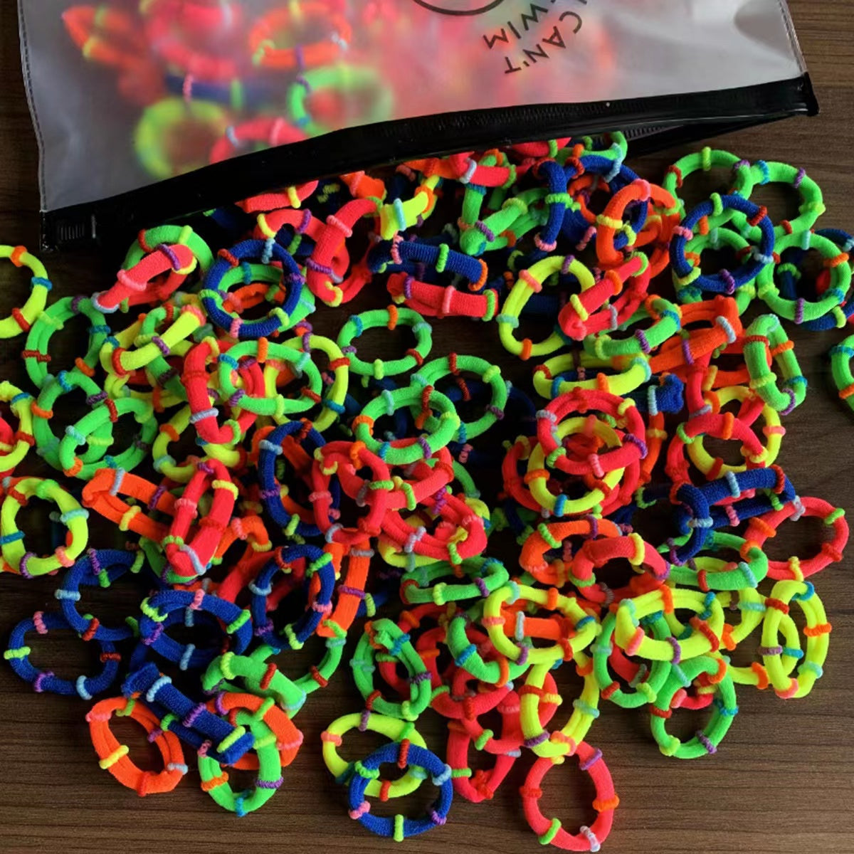 100pcs Girls High Elastic Colorful Hair Bands Women Scrunchies