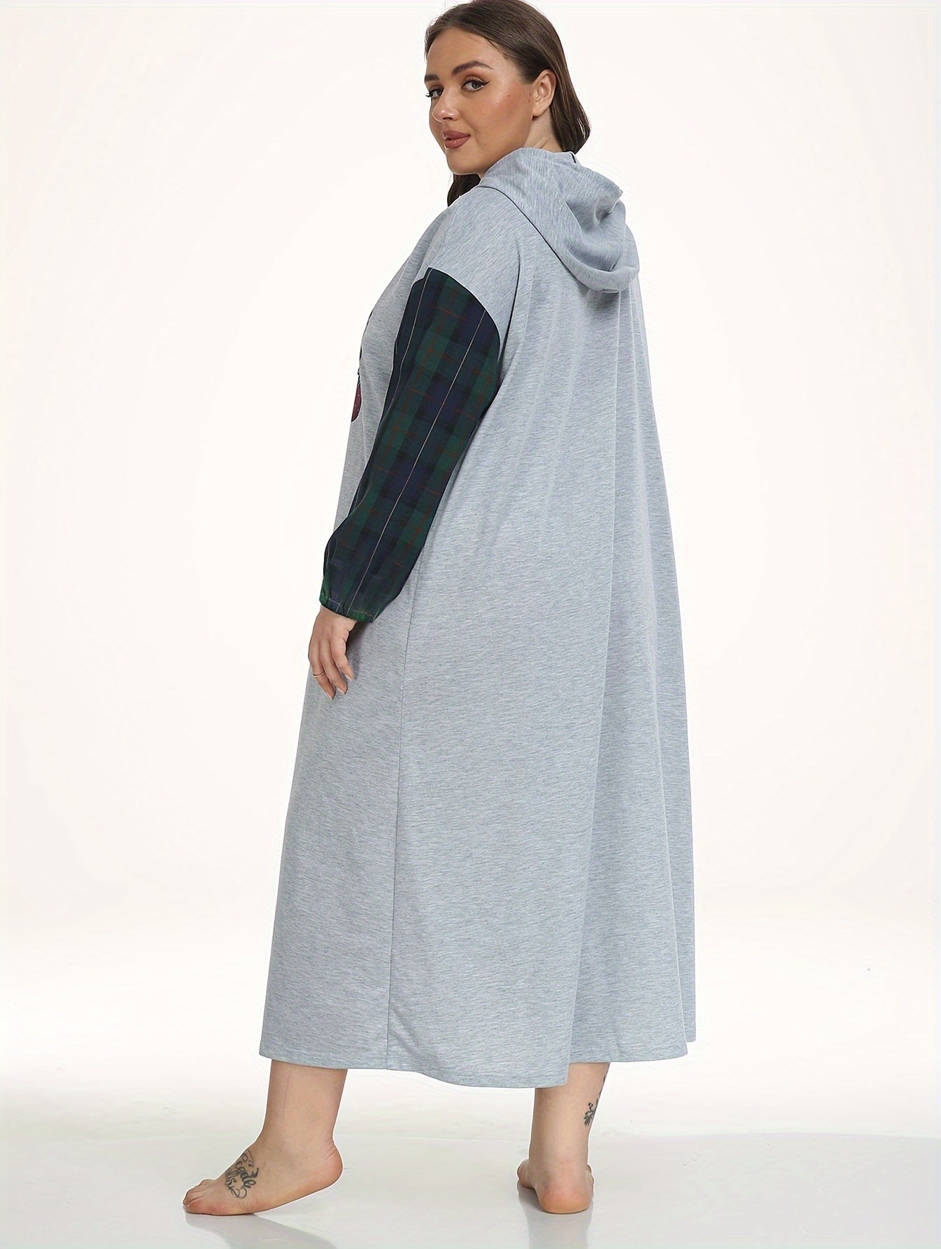 Colorful Letter Print Hooded Nightdress