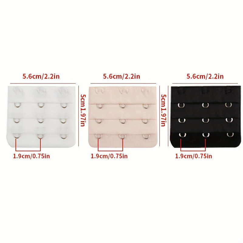 3pcs Bra Extenders Hooks for Comfortable and Adjustable Fit Women's Lingerie