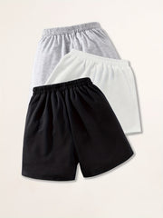 3pcs Kid's Basic Shorts With Pockets Sports Casual Loose Fit Summer Sweatshorts