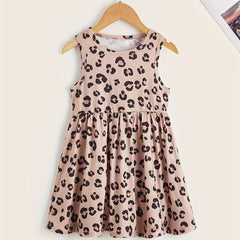 Toddler Girls Leopard Graphic Dress For Party Kids Summer Clothes