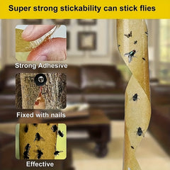 4pcs Fruit Fly Paper Sticky Strips Pest Control Traps Indoor Window Fly Trap