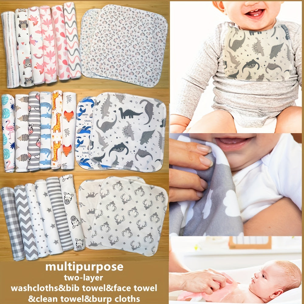 8Pack Multipurpose 2 layer Handkerchief Face Towel Washcloths