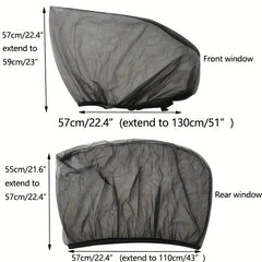 4pcs Car Window Sun Shade Protect Your Baby & Kids from UV Rays & Bugs