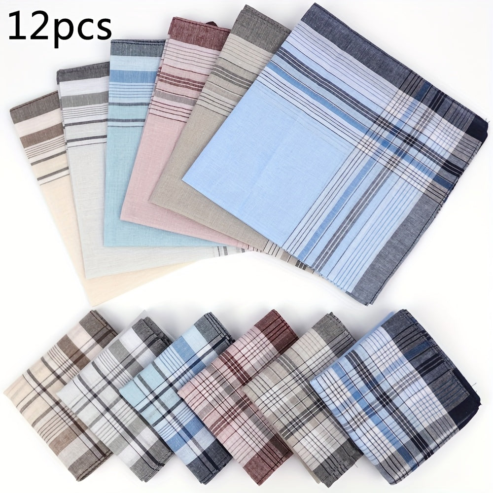 Men's Handkerchiefs Soft Pocket Square Gents Hankies for Father Mother