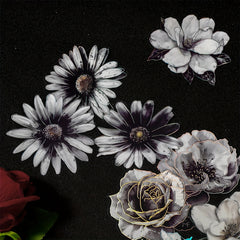 10pcs Ink Dyed Flower Series Vintage Floral Stickers Pack