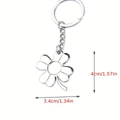 Clover Keychain Fortune Metal Key Ring Purse Bag Backpack Car Key Charm