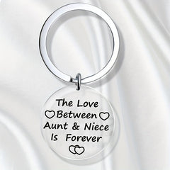 Aunt Niece Love Forever Keychain Metal Key Ring Gift