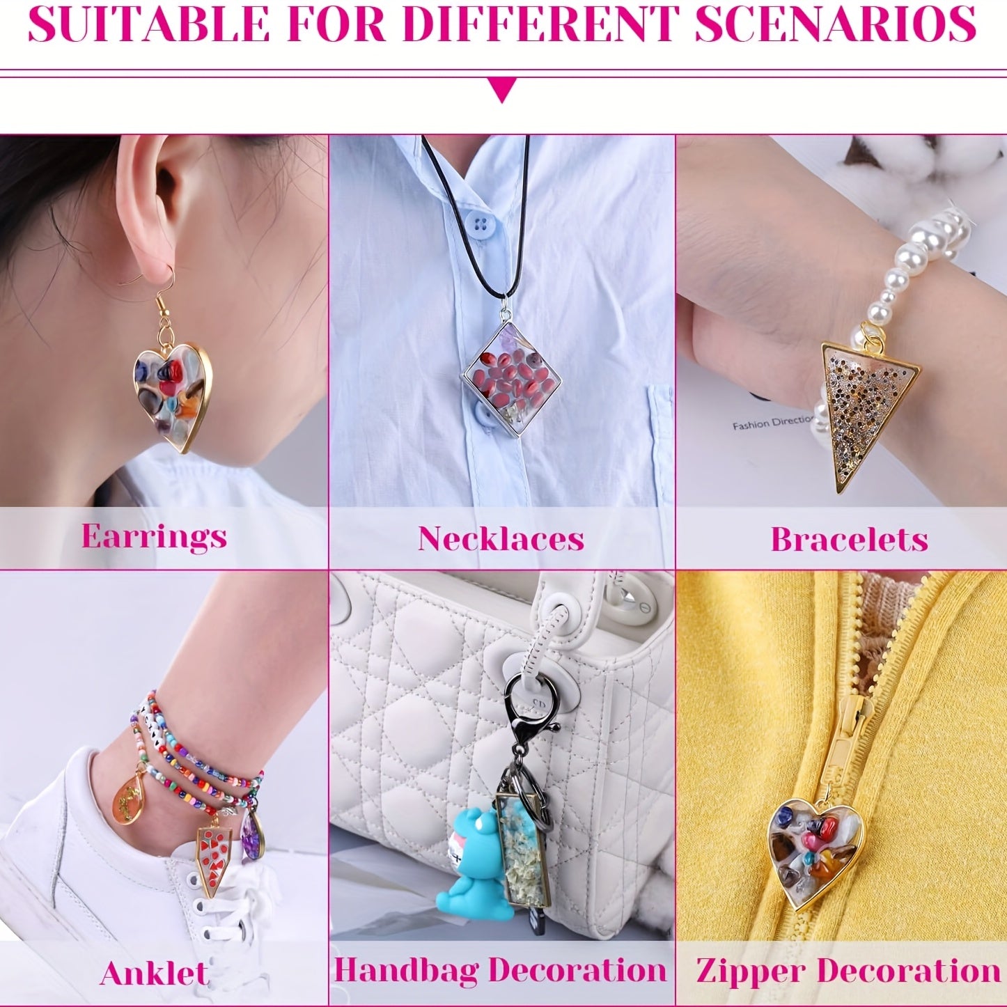 60Pcs Open Bezels Resin Craft Jewelry Molds For Necklaces Earrings