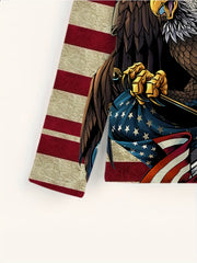 Eagle Print Men's Long Sleeve T-shirt for Autumn