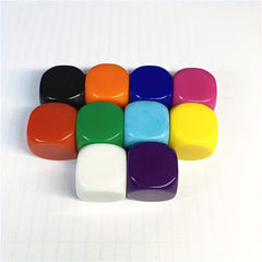 10 Acrylic 16mm Multicolored Blank Dice Teaching Props Game Boards Math Tools