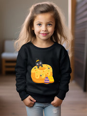 OERYUI Kids Halloween Cake Graphic Sweatshirt Comfy Pullover