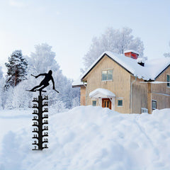 Courtyard Metal Snow Gauge Iron Snowfall Measuring Rod Christmas Gift