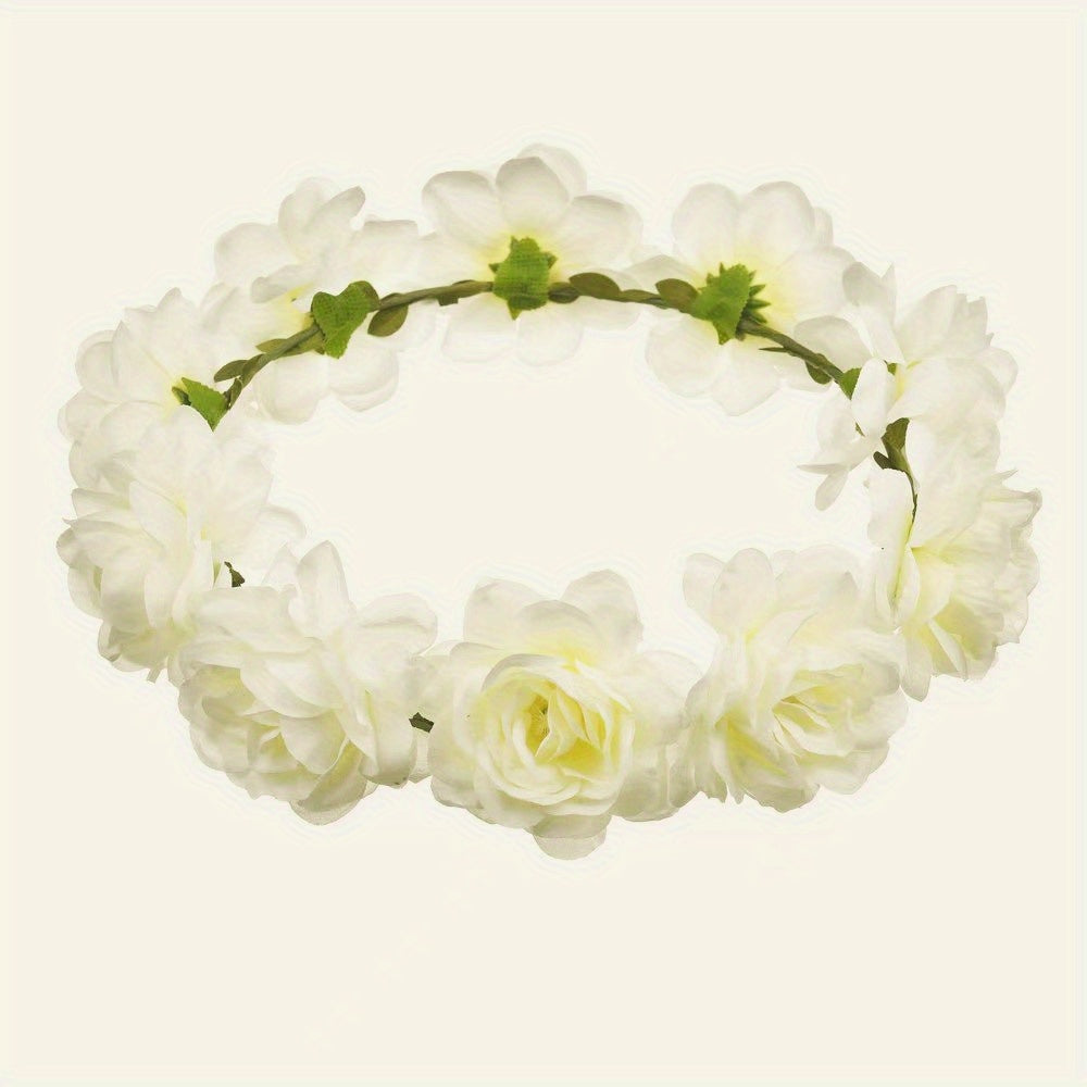 Bohemian Beach Style Flower Hair Hoop Bridal Hairband