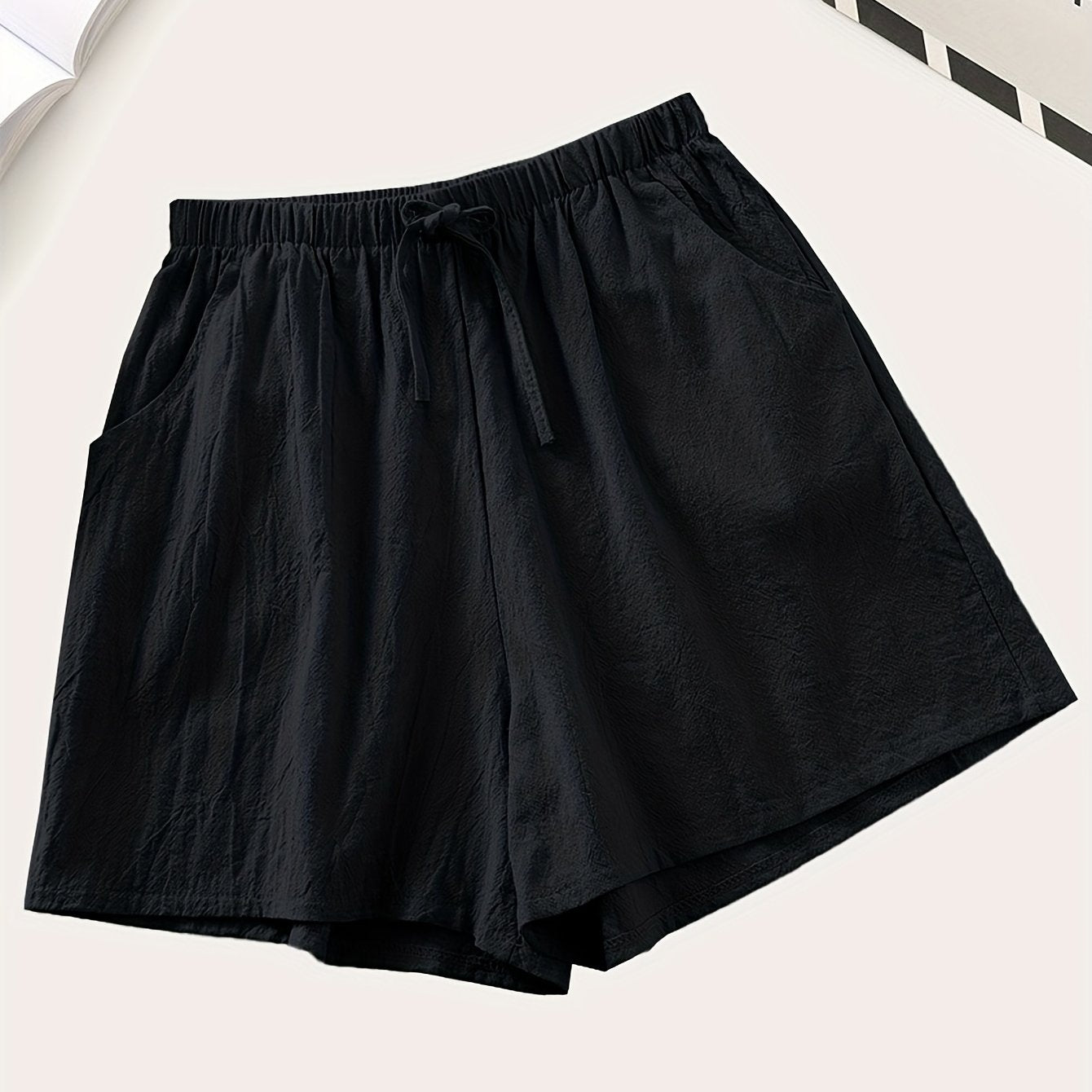 Solid Drawstring Waist Shorts for Spring & Summer Women's Clothing
