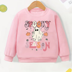 Spooky Season Girls Sweatshirt Halloween Party Kids Pullover