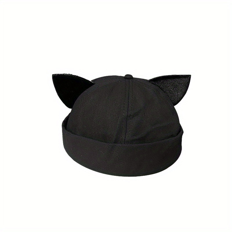 Cat Ears Landlord Hat Brimless Bowler Beanie