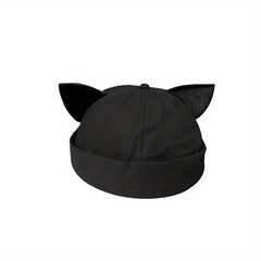 Cat Ears Landlord Hat Brimless Bowler Beanie